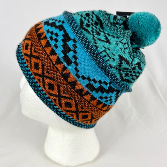 NWT Pistil Winter Beanie Stocking Ski Cap Isabetta Teal Aztec Christmas Gift - Picture 12 of 12